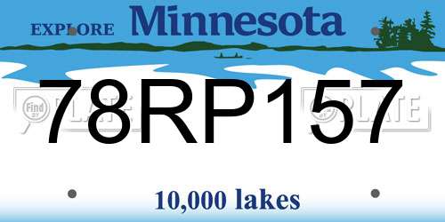 78RP157 Minnesota License Plate
