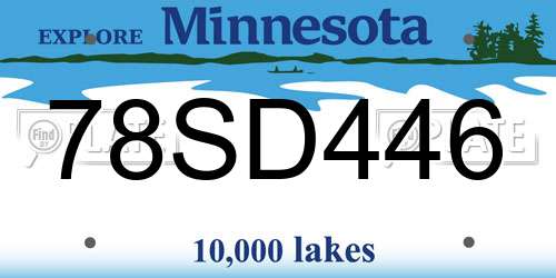 78SD446 Minnesota License Plate