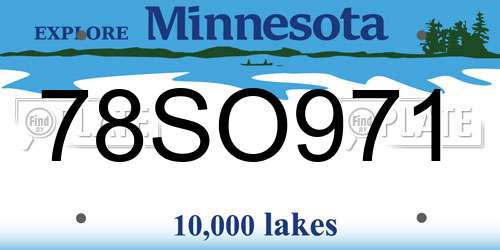 78SO971 Minnesota License Plate