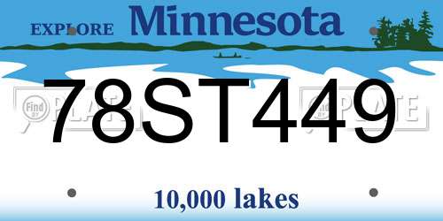 78ST449 Minnesota License Plate