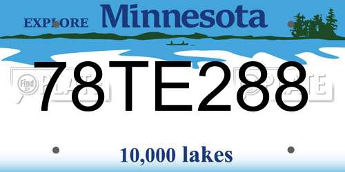 78TE288 Minnesota License Plate