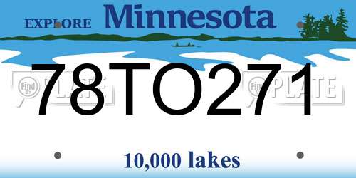 78TO271 Minnesota License Plate