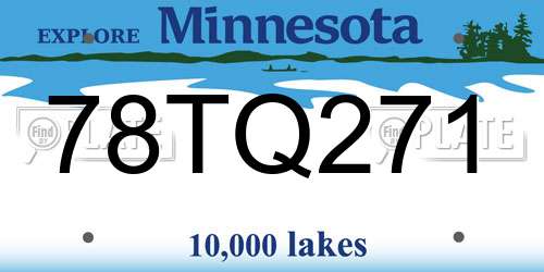 78TQ271 Minnesota License Plate
