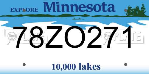 78ZO271 Minnesota License Plate