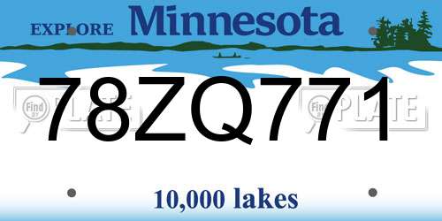 78ZQ771 Minnesota License Plate