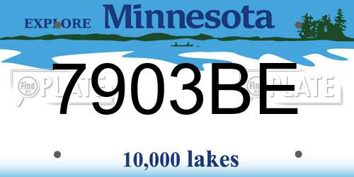 7903BE Minnesota License Plate