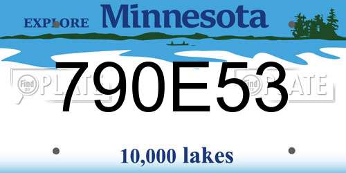 790E53 Minnesota License Plate