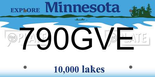 790GVE Minnesota License Plate