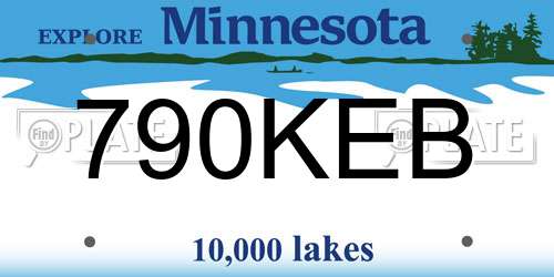 790KEB Minnesota License Plate