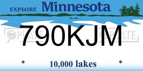 790KJM Minnesota License Plate