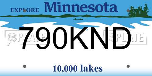 790KND Minnesota License Plate