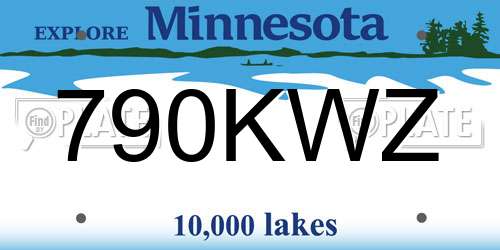 790KWZ Minnesota License Plate