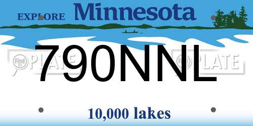 790NNL Minnesota License Plate