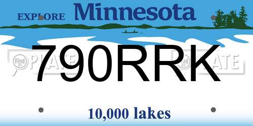 790RRK Minnesota License Plate