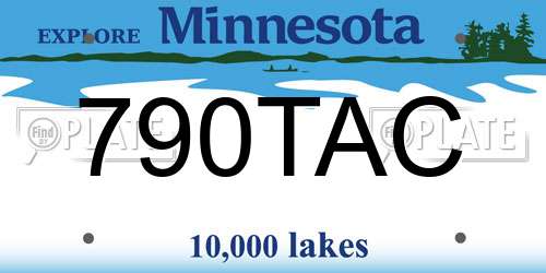 790TAC Minnesota License Plate