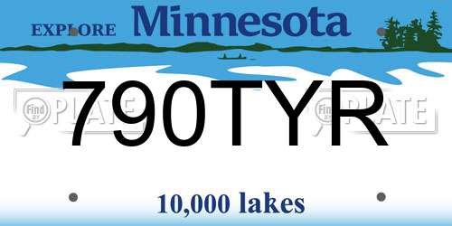 790TYR Minnesota License Plate