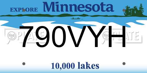 790VYH Minnesota License Plate