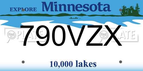 790VZX Minnesota License Plate