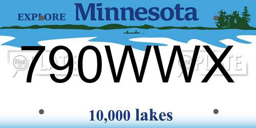 790WWX Minnesota License Plate