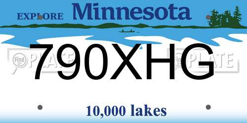 790XHG Minnesota License Plate