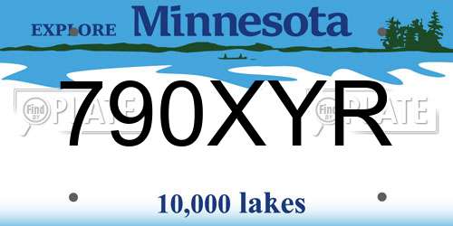 790XYR Minnesota License Plate