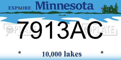 7913AC Minnesota License Plate