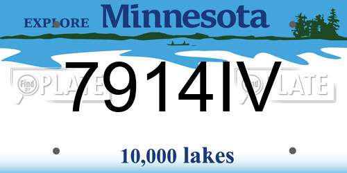 7914IV Minnesota License Plate