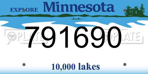791690 Minnesota License Plate