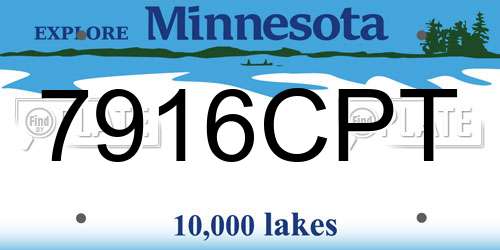 7916CPT Minnesota License Plate