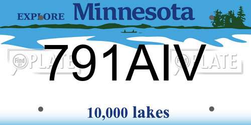 791AIV Minnesota License Plate