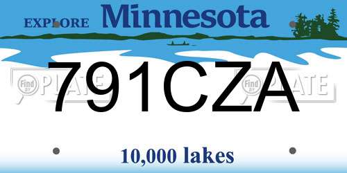 791CZA Minnesota License Plate