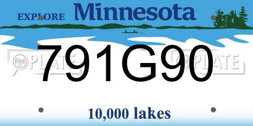 791G90 Minnesota License Plate