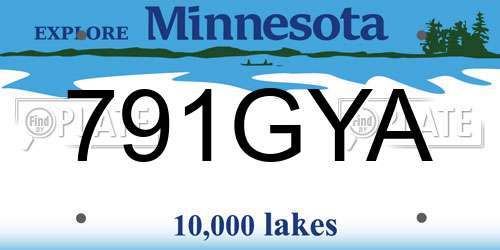 791GYA Minnesota License Plate