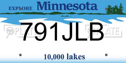 791JLB Minnesota License Plate