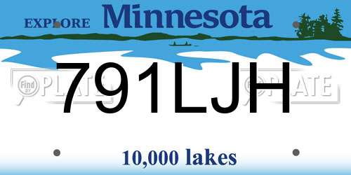 791LJH Minnesota License Plate