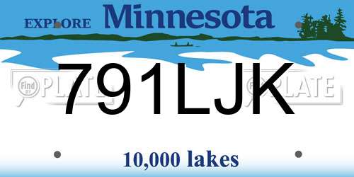791LJK Minnesota License Plate