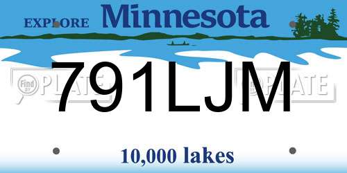 791LJM Minnesota License Plate