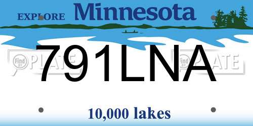 791LNA Minnesota License Plate