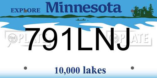 791LNJ Minnesota License Plate