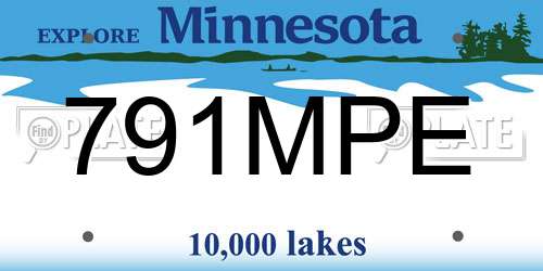 791MPE Minnesota License Plate