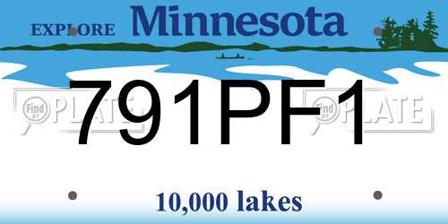 791PF1 Minnesota License Plate