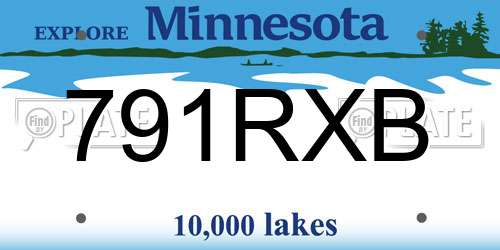 791RXB Minnesota License Plate