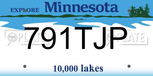 791TJP Minnesota License Plate