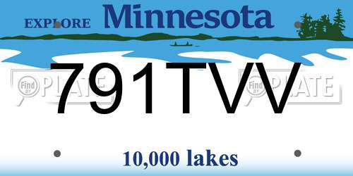 791TVV Minnesota License Plate