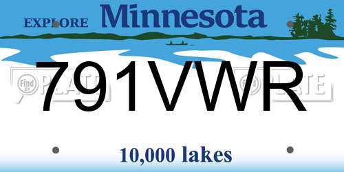 791VWR Minnesota License Plate