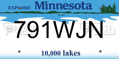 791WJN Minnesota License Plate