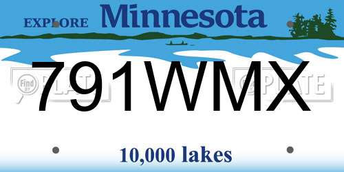 791WMX Minnesota License Plate