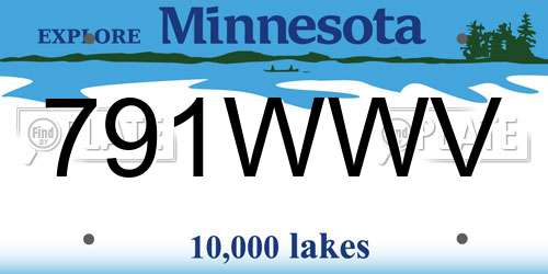 791WWV Minnesota License Plate