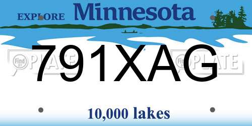 791XAG Minnesota License Plate