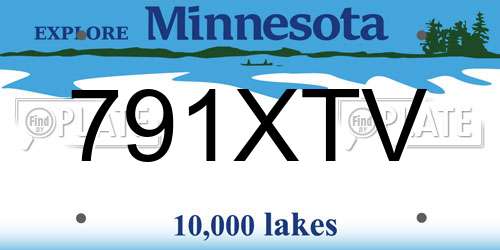 791XTV Minnesota License Plate